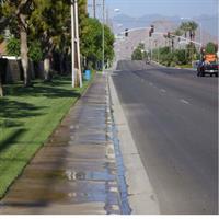 water on sidewalk